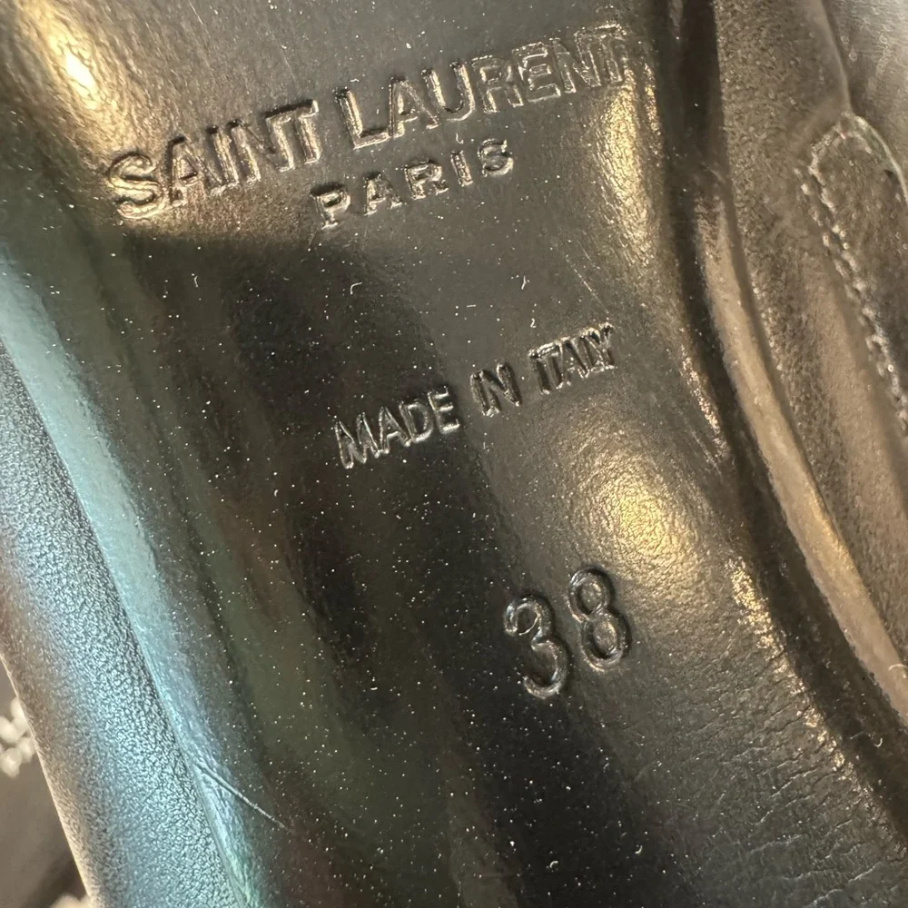 Saint Laurent Black and White Ankle Boots - Picture 10 of 16